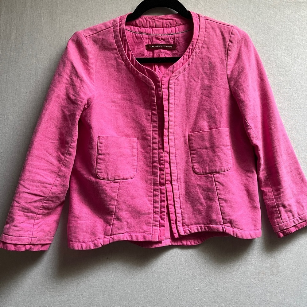 Comptoir des Cotonniers Linen Blend Open Front Blazer Jacket Size S